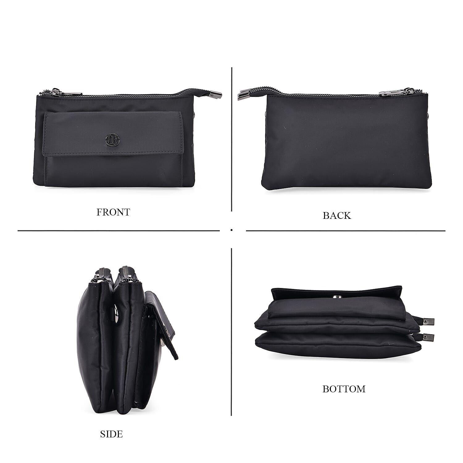 Versatile Water Proof Sling Crossbody Bag with Adjustable Strap - Black