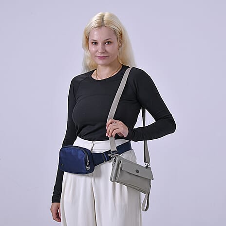 Set of 2 Bags - Crossbody - Waist Bag (Size - One Size) - Navy - Light Grey
