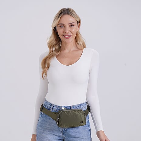 Versatile Waist Bag with Adjustable Strap - Olive