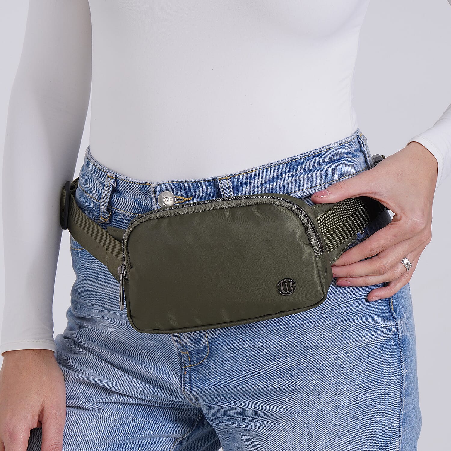 Versatile Waist Bag with Adjustable Strap - Olive