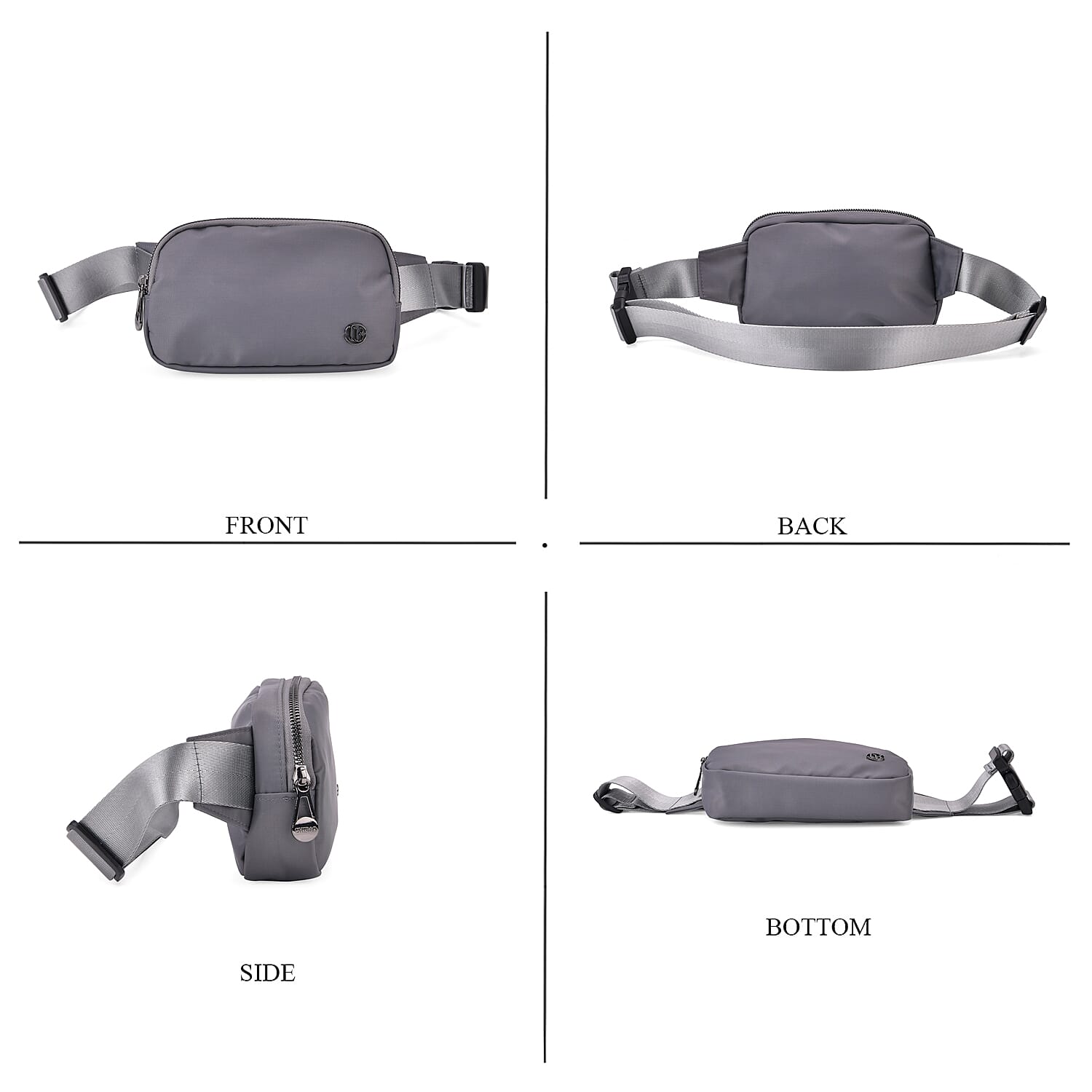 Versatile Waist Bag with Adjustable Strap - Grey