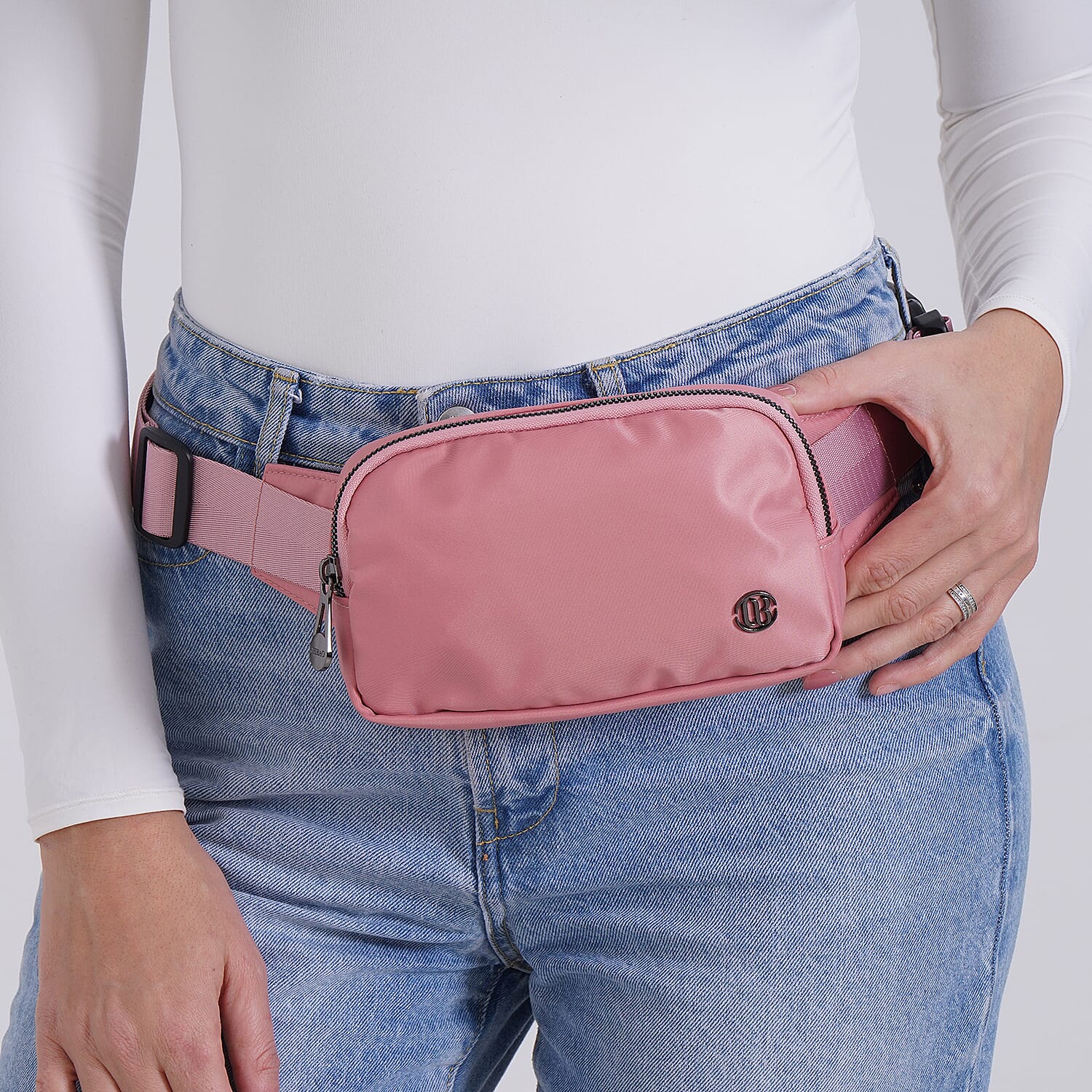 Versatile Waist Bag with Adjustable Strap - Pink