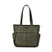 Spacious Oxford Tote Bag with Multiple Pockets - Dark Green