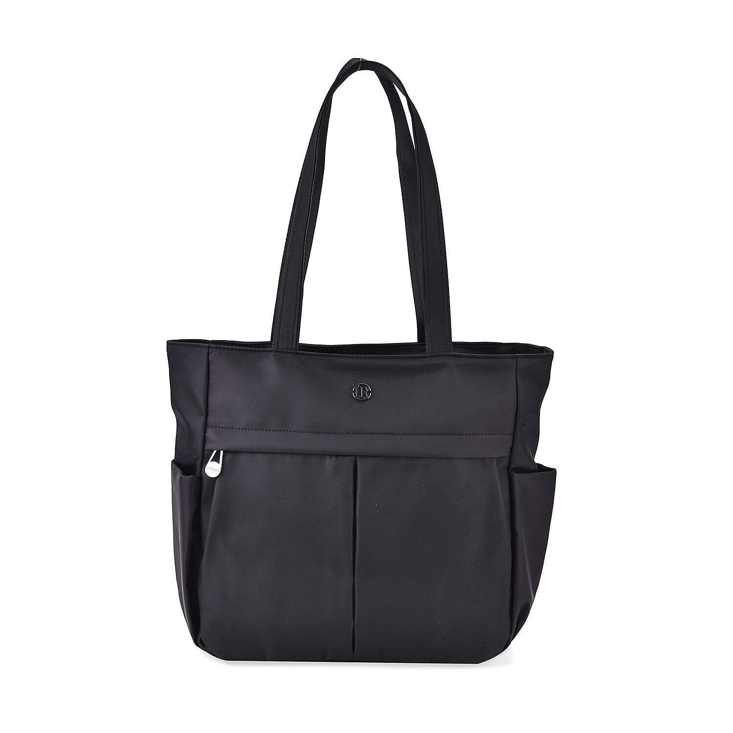 Spacious Oxford Tote Bag with Multiple Pockets - Black