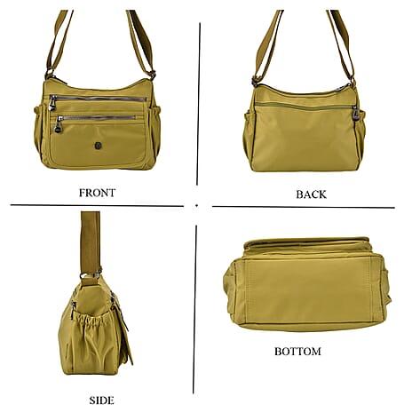 Versatile Messenger Crossbody Bag with Adjustable Strap - Olive