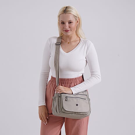 Versatile Messenger Crossbody Bag with Adjustable Strap - Laurel Green