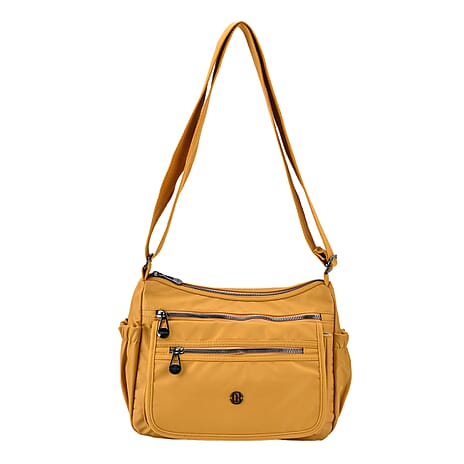 Versatile Messenger Crossbody Bag with Adjustable Strap - Yellow