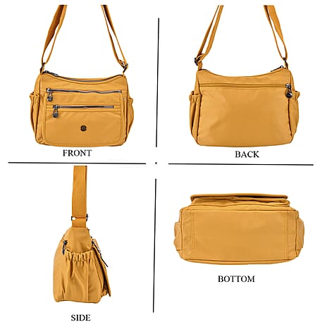 Versatile Messenger Crossbody Bag with Adjustable Strap - Yellow