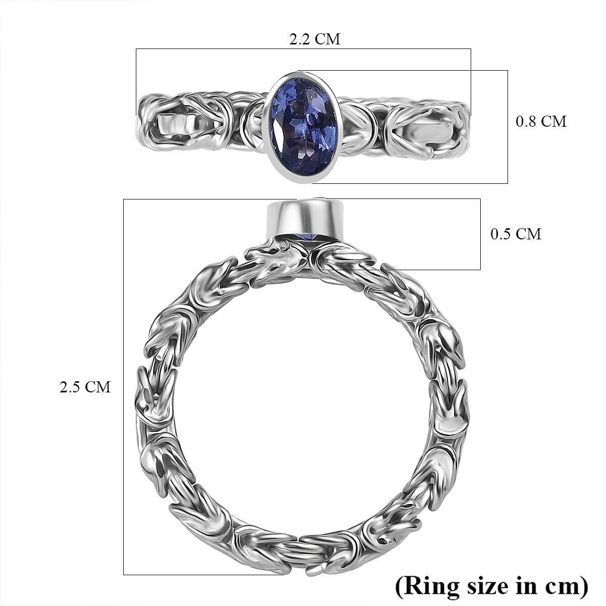 First Time Ever - Artisan Crafted Premium Tanzanite Solitaire Handmade Byzantine Ring in Rhodium Overlay Sterling Silver First Time Ever - Artisan Crafted Premium Tanzanite Solitaire Handmade Byzantine Ring in Rhodium Overlay Sterling Silver