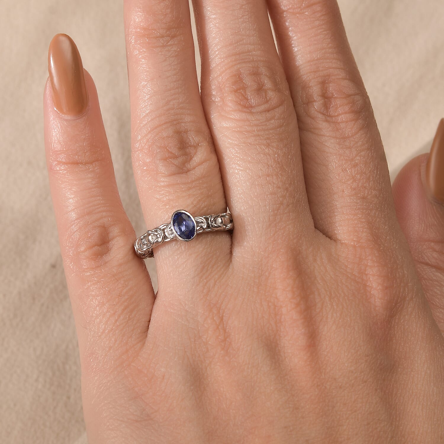 First Time Ever - Artisan Crafted Premium Tanzanite Solitaire Handmade Byzantine Ring in Rhodium Overlay Sterling Silver First Time Ever - Artisan Crafted Premium Tanzanite Solitaire Handmade Byzantine Ring in Rhodium Overlay Sterling Silver