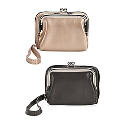 Designer Inspired Wallet with RFID Protection - Pink - Light Grey