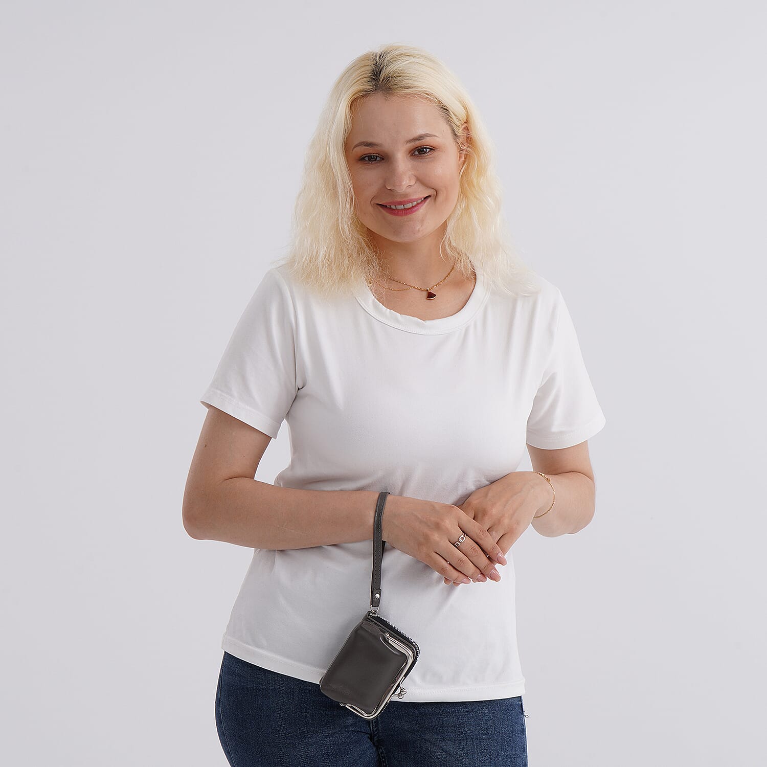 Designer Inspired Wallet with RFID Protection - Gold - Dark Grey