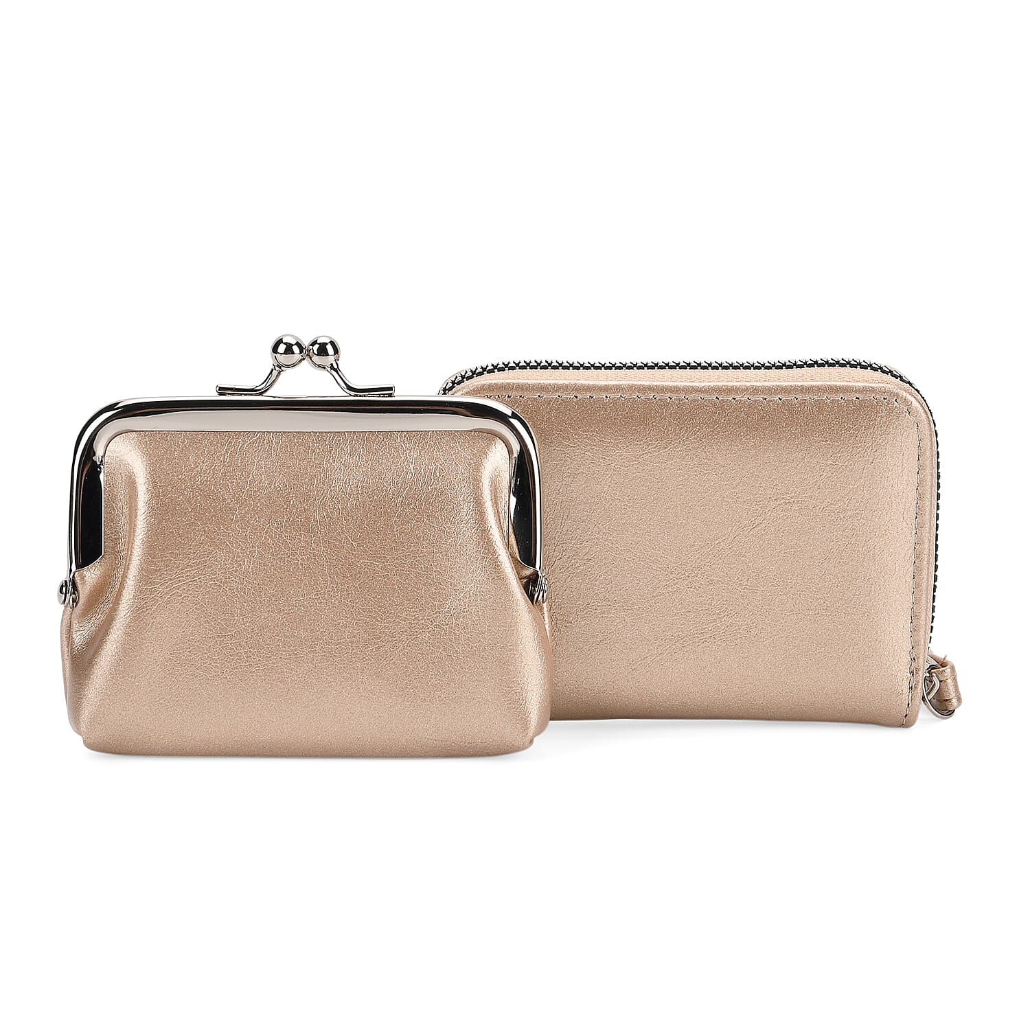 Designer Inspired Wallet with RFID Protection - Gold - Dark Grey