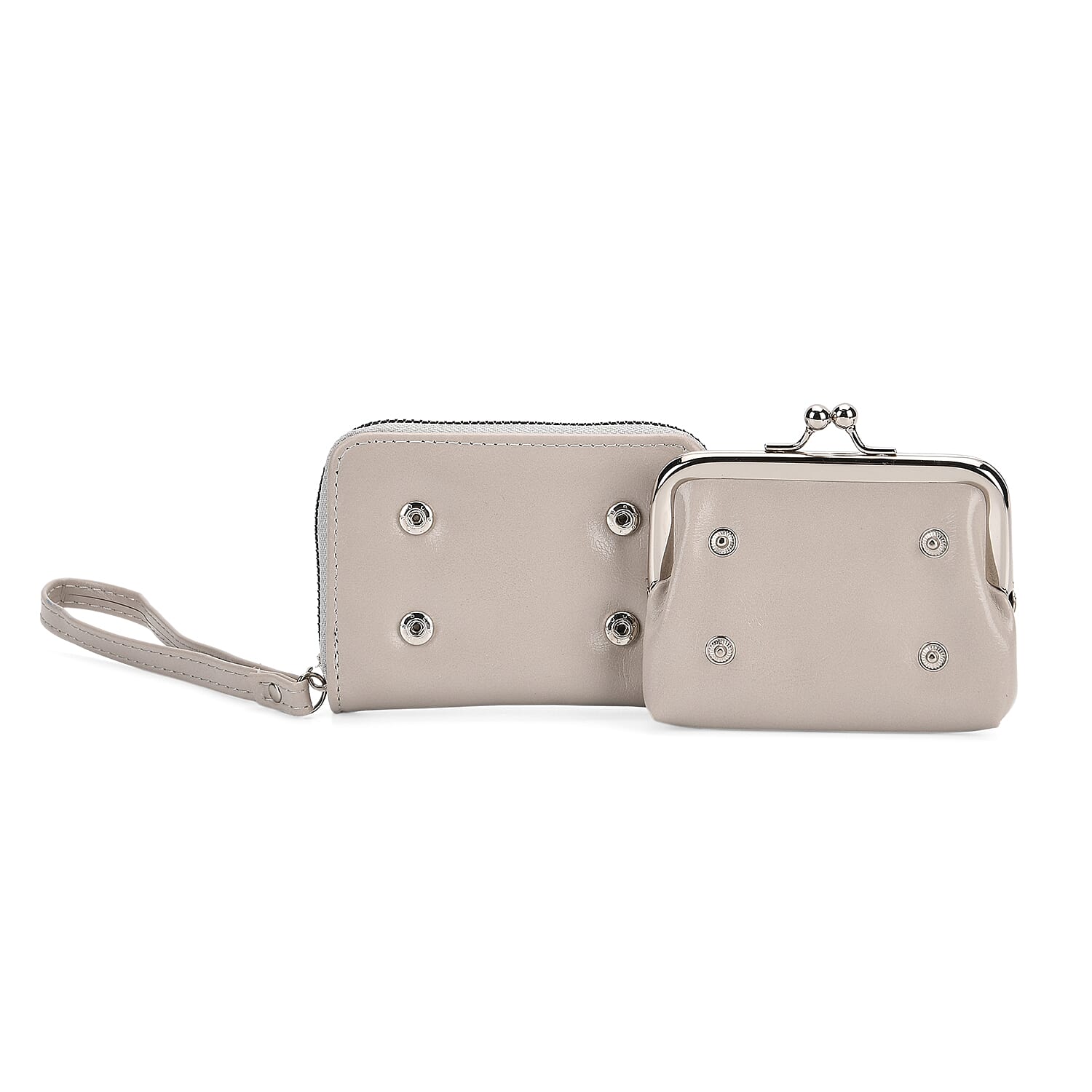 Designer Inspired Wallet with RFID Protection - Pink - Light Grey