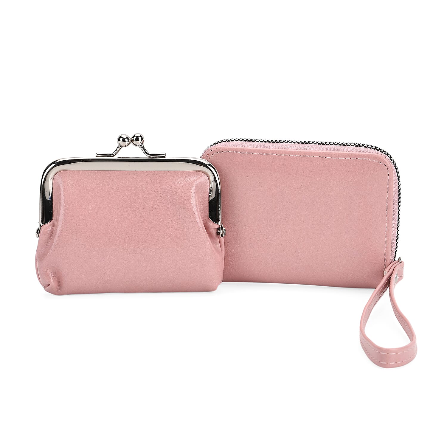 Designer Inspired Wallet with RFID Protection - Pink - Light Grey