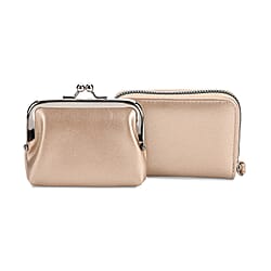 2-in-1 Wristlet Orange RFID Classic Kiss-Lock Wallet