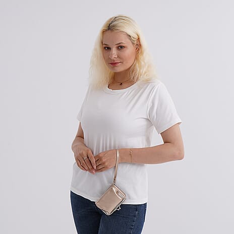 2-in-1 Wristlet Gold RFID Classic Kiss-Lock Wallet