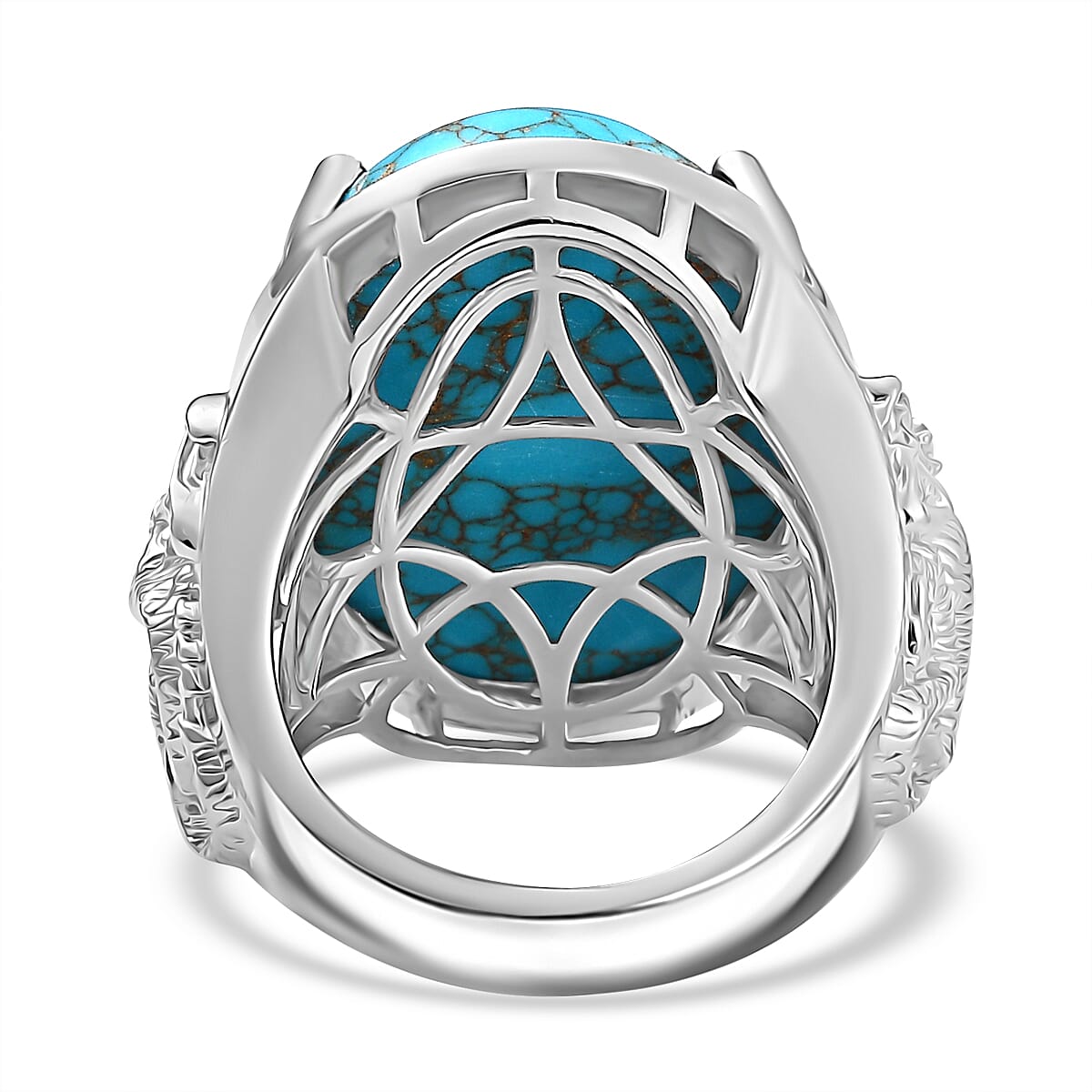 Blue Turquoise Solitaire Ring 20.57 Ct.