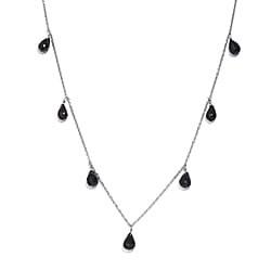 Citrine Necklace (Size - 20) in Rhodium Overlay Sterling Silver 17.00 Ct.