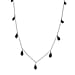Black Spinel Necklace (Size - 20) in Rhodium Overlay Sterling Silver 15.00 Ct.