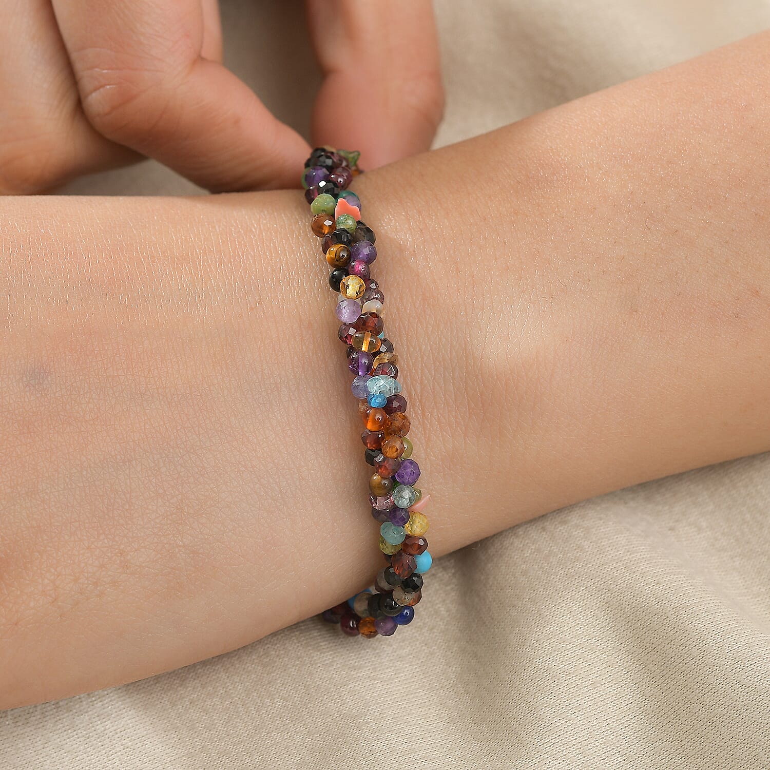 Multi Gemstones Bracelet (Size - 7.5-2 Ext.) 45.00 Ct.