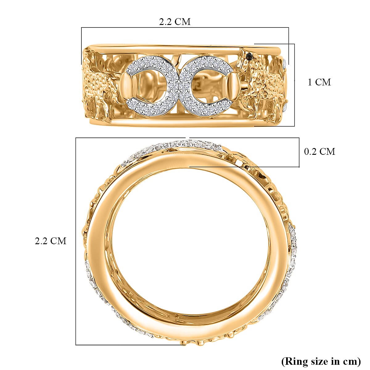 GP Trionfo Collection - White Zircon & Blue Sapphire Ring in 18K Vermeil Yellow Gold Plated Sterling Silver 1.59 Ct. GP Trionfo Collection - White Zircon & Blue Sapphire Ring in 18K Vermeil Yellow Gold Plated Sterling Silver 1.59 Ct.