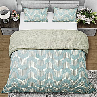 https://tjcuk.sirv.com/Products/80/3/8037351/3-Piece-Geometric-Wave-Printed-Duvet-Cover-Set-Size-200x200cm-Green_8037351_2.jpg?w=342&h=342