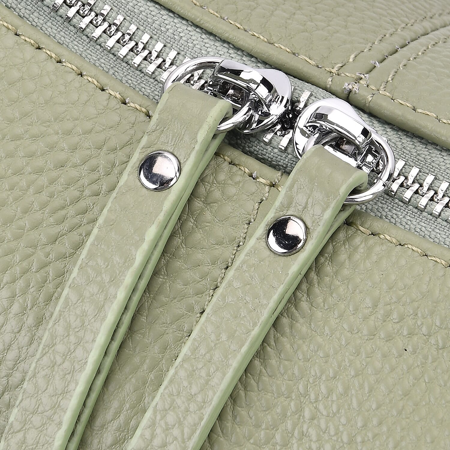 Versatile Genuine Leather Shoulder Bag with Adjustable Strap - Green
