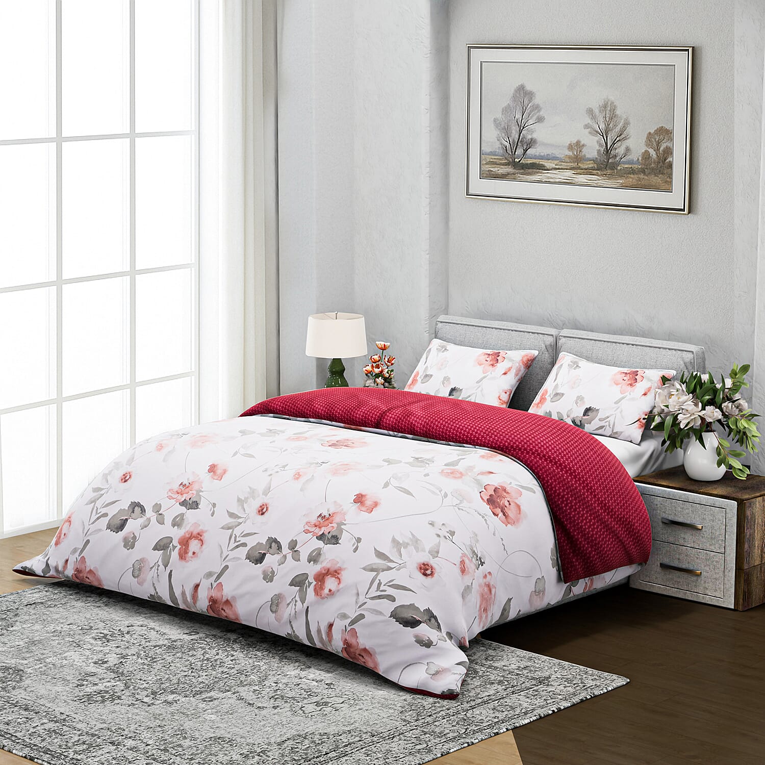 Boutique Bedding Collection 3 Piece Set - Geometric Wave Duvet Cover With 2 Pillowcases - Double