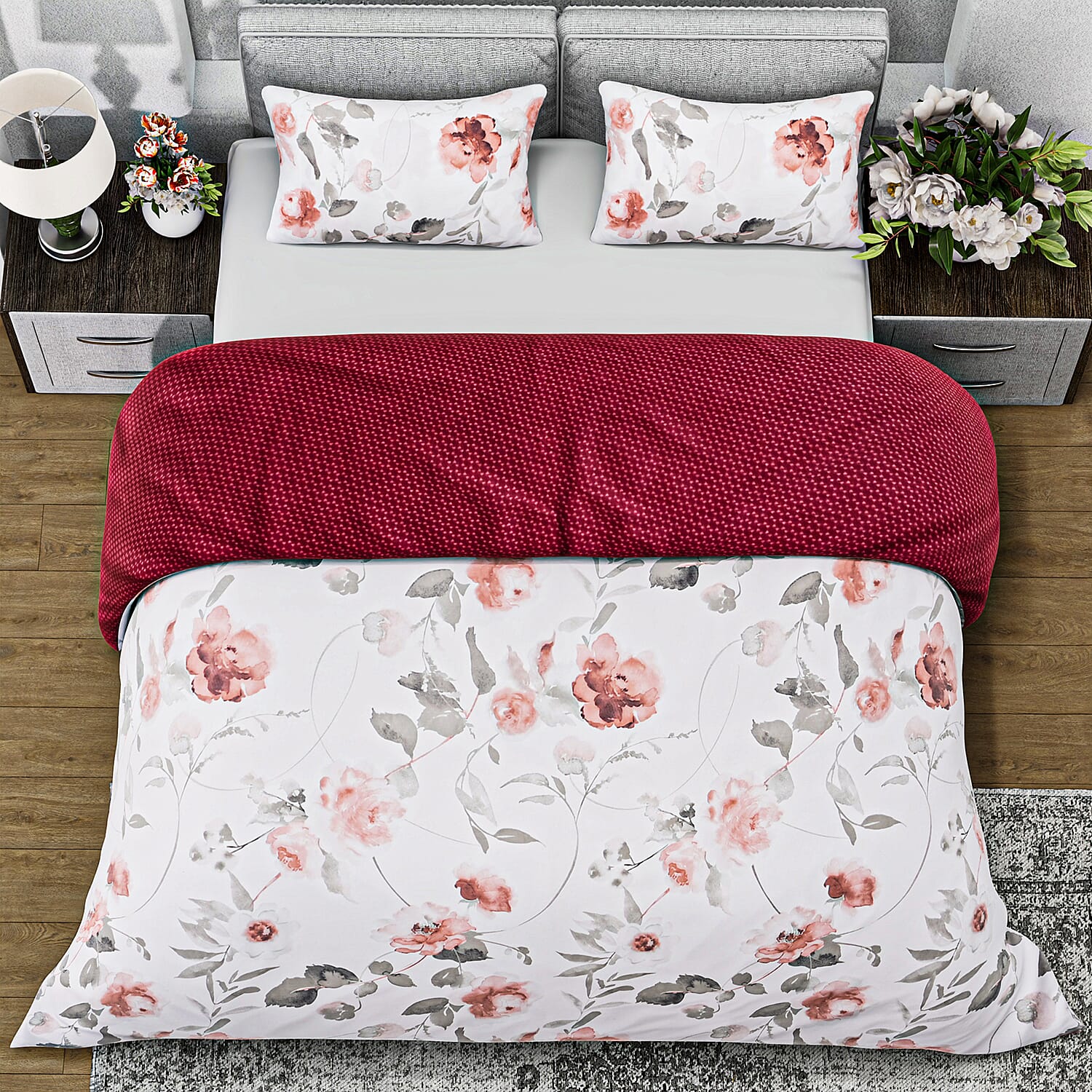 Boutique Bedding Collection 3 Piece Set - Geometric Wave Duvet Cover With 2 Pillowcases - Double