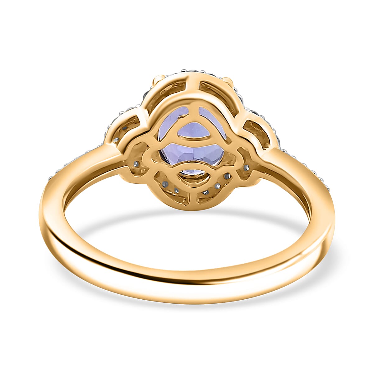 9K Yellow Gold Premium Tanzanite & Moissanite Ring 1.95 Ct. 9K Yellow Gold Premium Tanzanite & Moissanite Ring 1.95 Ct.