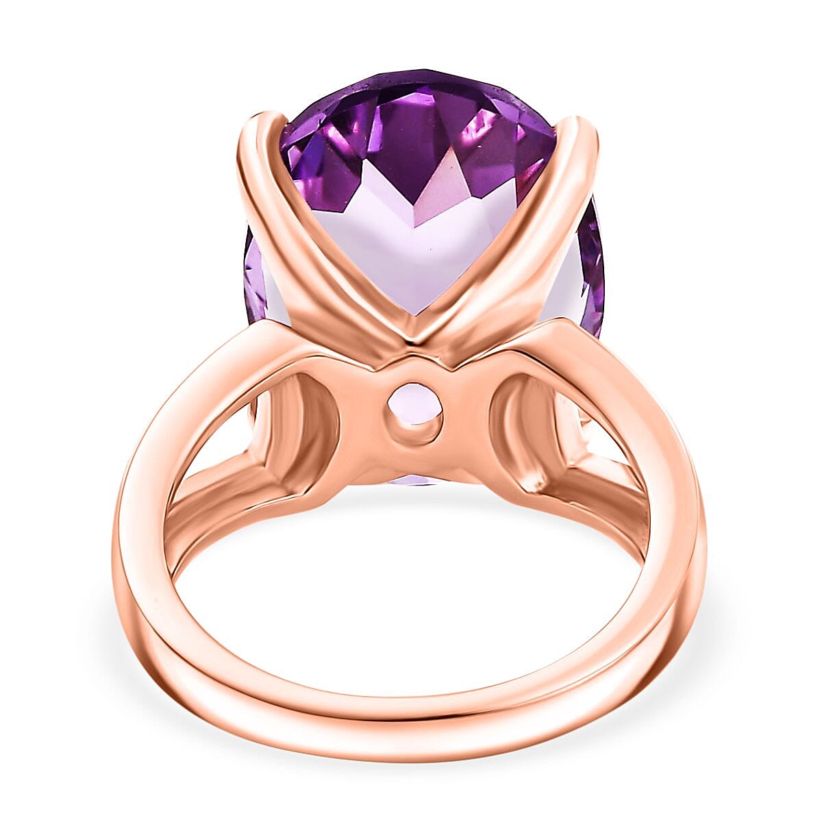 AAA Rose De France Amethyst Ring in 18K Vermeil Rose Gold Plated Sterling Silver 12.12 Ct. AAA Rose De France Amethyst Ring in 18K Vermeil Rose Gold Plated Sterling Silver 12.12 Ct.
