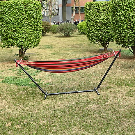 Modern Hammock with Metal Stand  - Multi Color - Multicolor