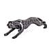 Ornamental Leopard Resin Sculpture (Size 40x8x8cm) - Grey