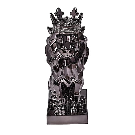 Crown Lion Showpiece - Black Crown Lion Showpiece - Black