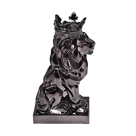 Crown Lion Showpiece - Black