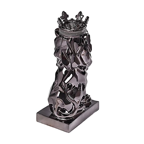 Crown Lion Showpiece - Black