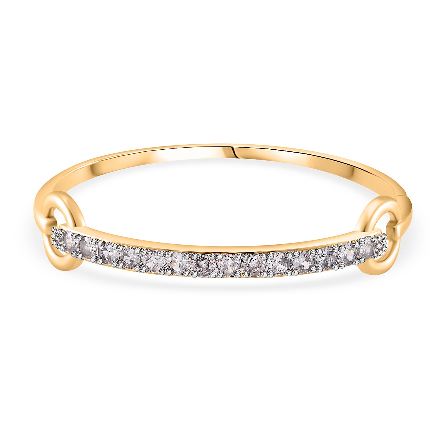 White Cubic Zirconia Bangle (Size - 7.5) 