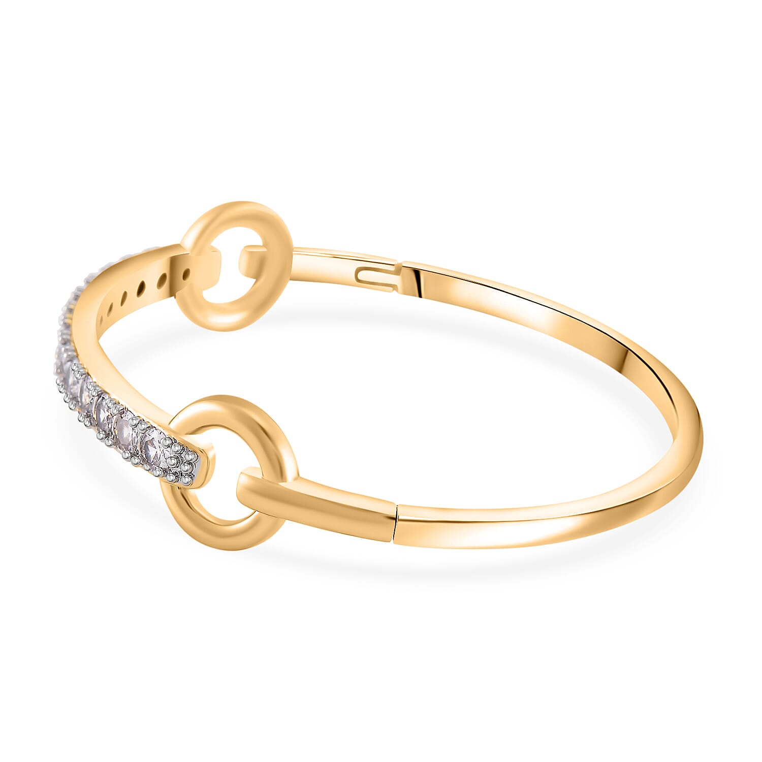 White Cubic Zirconia Bangle (Size - 7.5) 