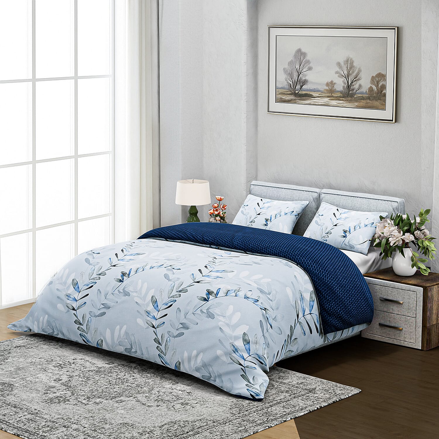 Boutique Bedding Collection 3 Piece Set - Geometric Wave Duvet Cover With 2 Pillowcases - Double