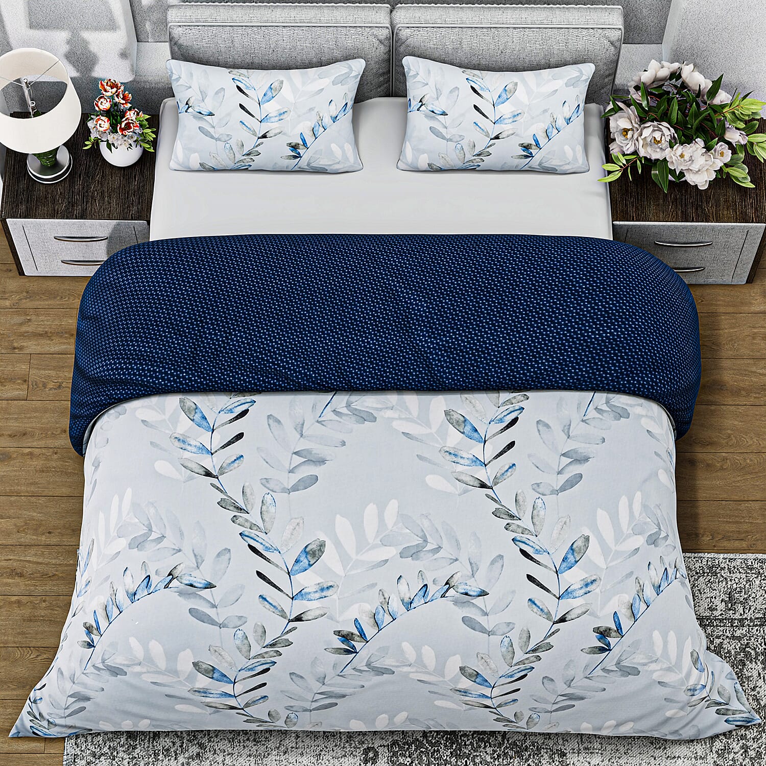 Boutique Bedding Collection 3 Piece Set - Geometric Wave Duvet Cover With 2 Pillowcases - Double