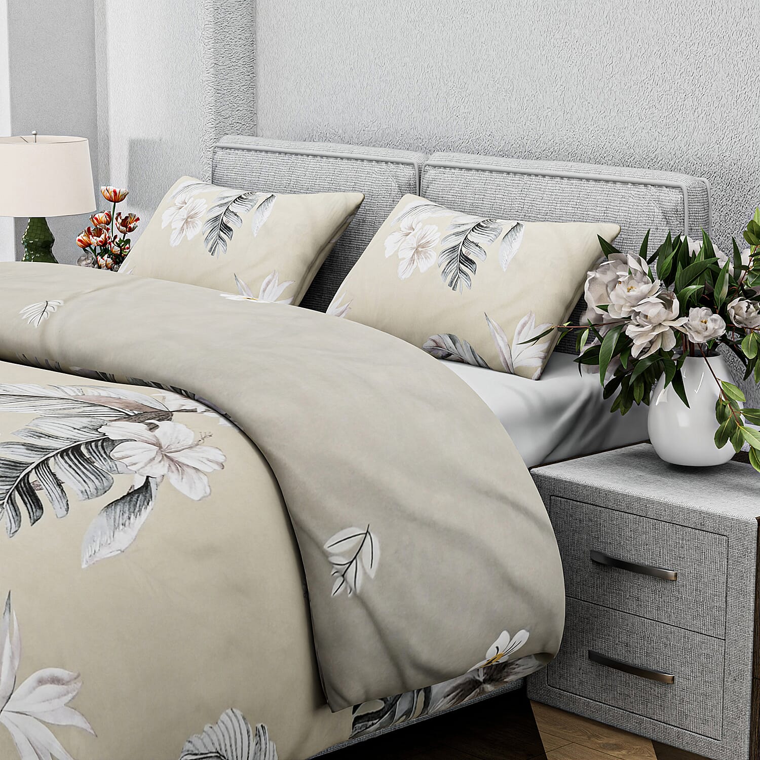 Boutique Bedding Collection 3 Piece Set - Geometric Wave Duvet Cover With 2 Pillowcases - Double