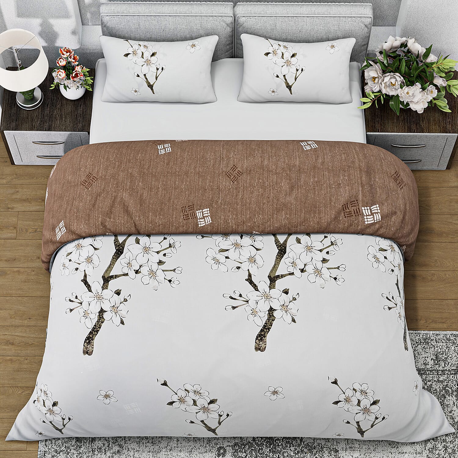 Boutique Bedding Collection 3 Piece Set - Geometric Wave Duvet Cover With 2 Pillowcases - Double