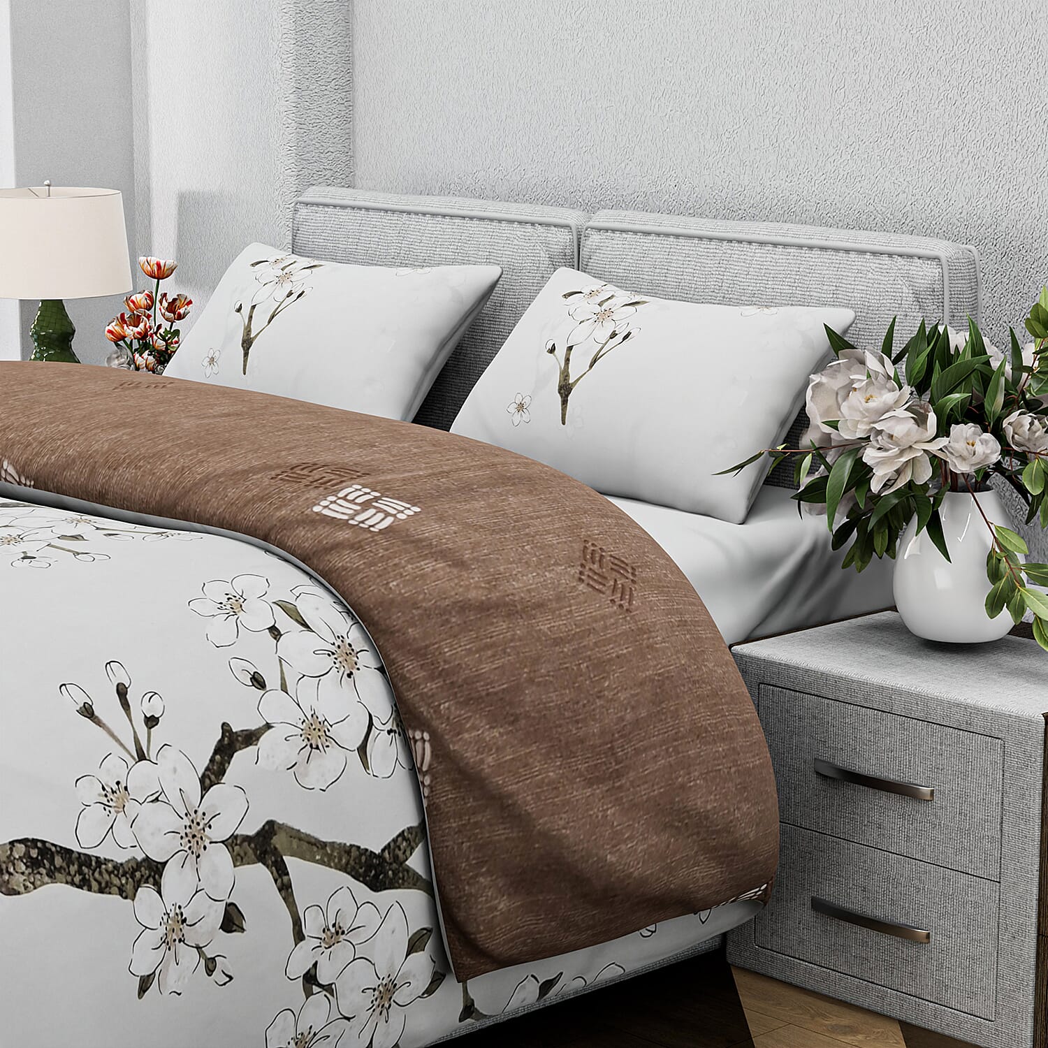 Boutique Bedding Collection 3 Piece Set - Geometric Wave Duvet Cover With 2 Pillowcases - Double