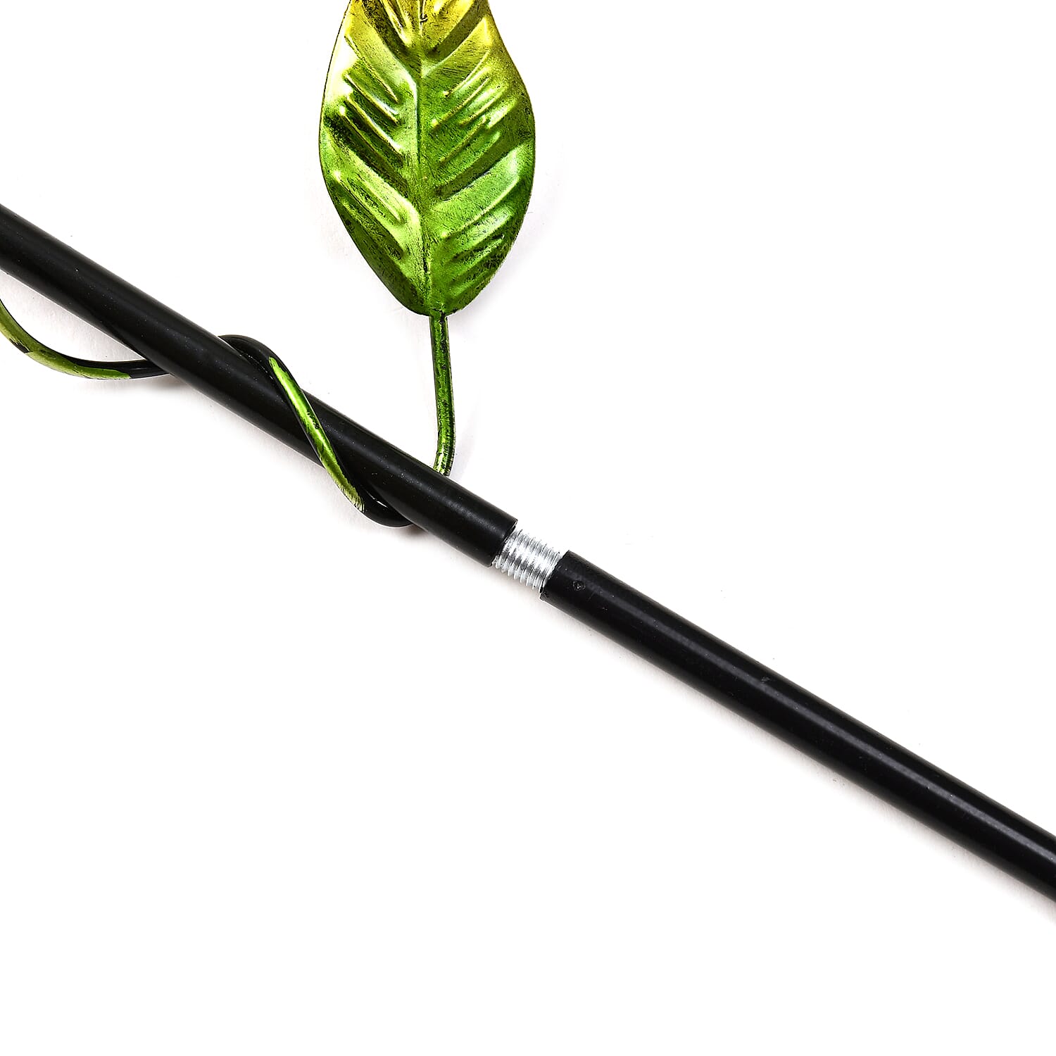 Whimsical Green Frog with Blue Rush-Up Garden Stake Decoration