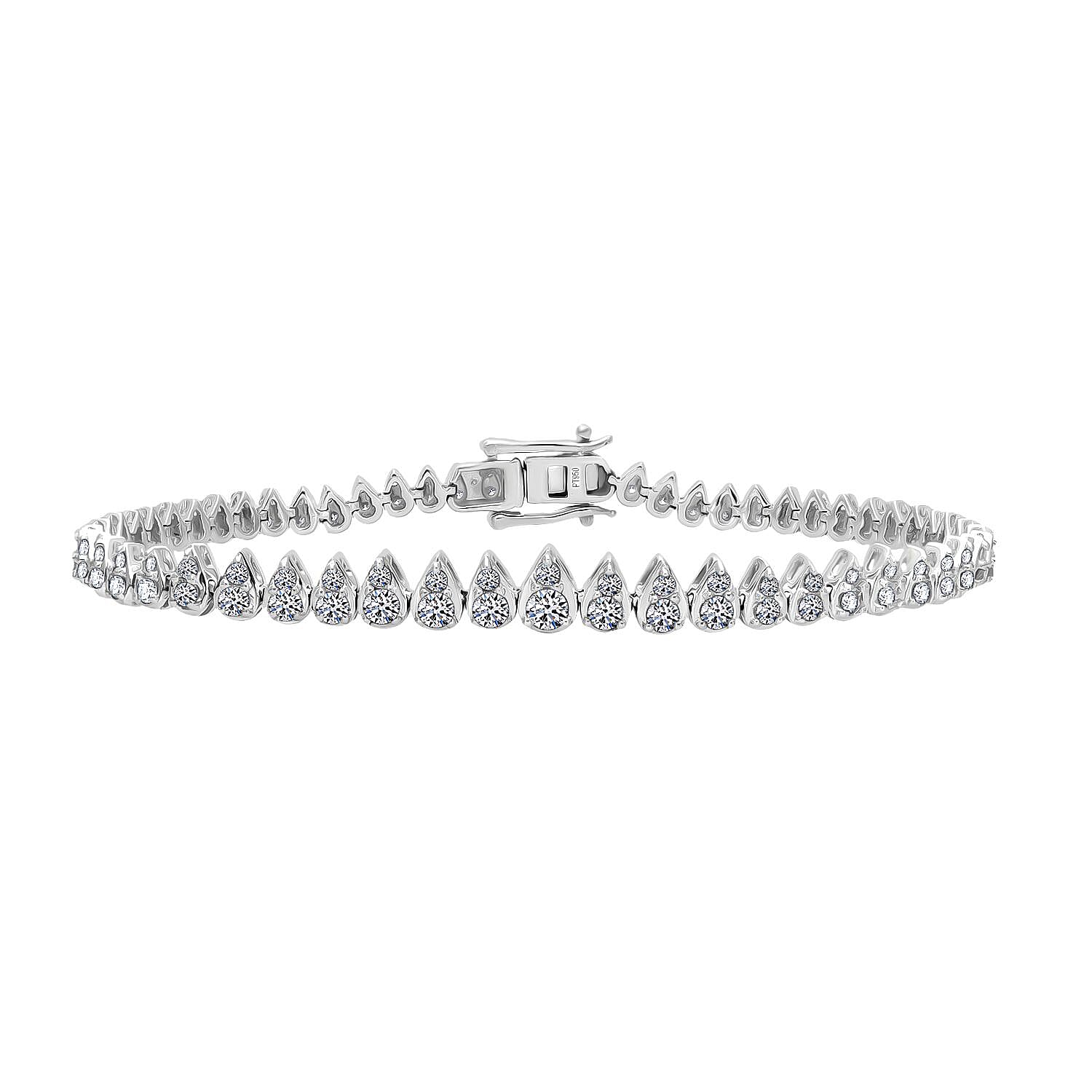 Rhapsody 950 Platinum Natural White Diamond (VS-EF) IGI Certified Bracelet (Size - 8) 3.03 Ct, Platinum Wt. 21.92 Gms.