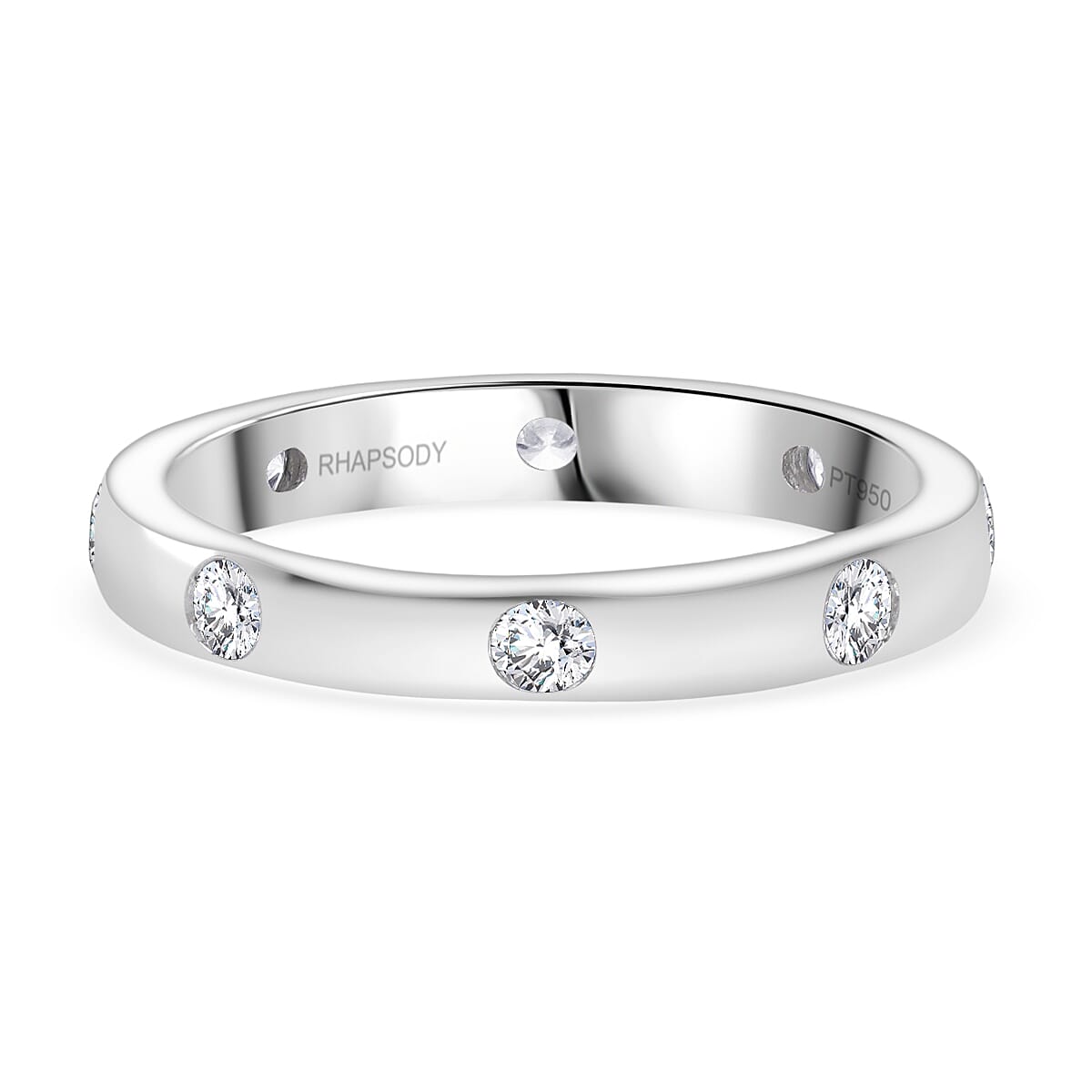 Biggest Mega Black Friday Deal- Rhapsody 950 Platinum IGI Certified White Diamond (VS-EF) Ring 0.50 Ct, Platinum Wt. 6.00 Gms.