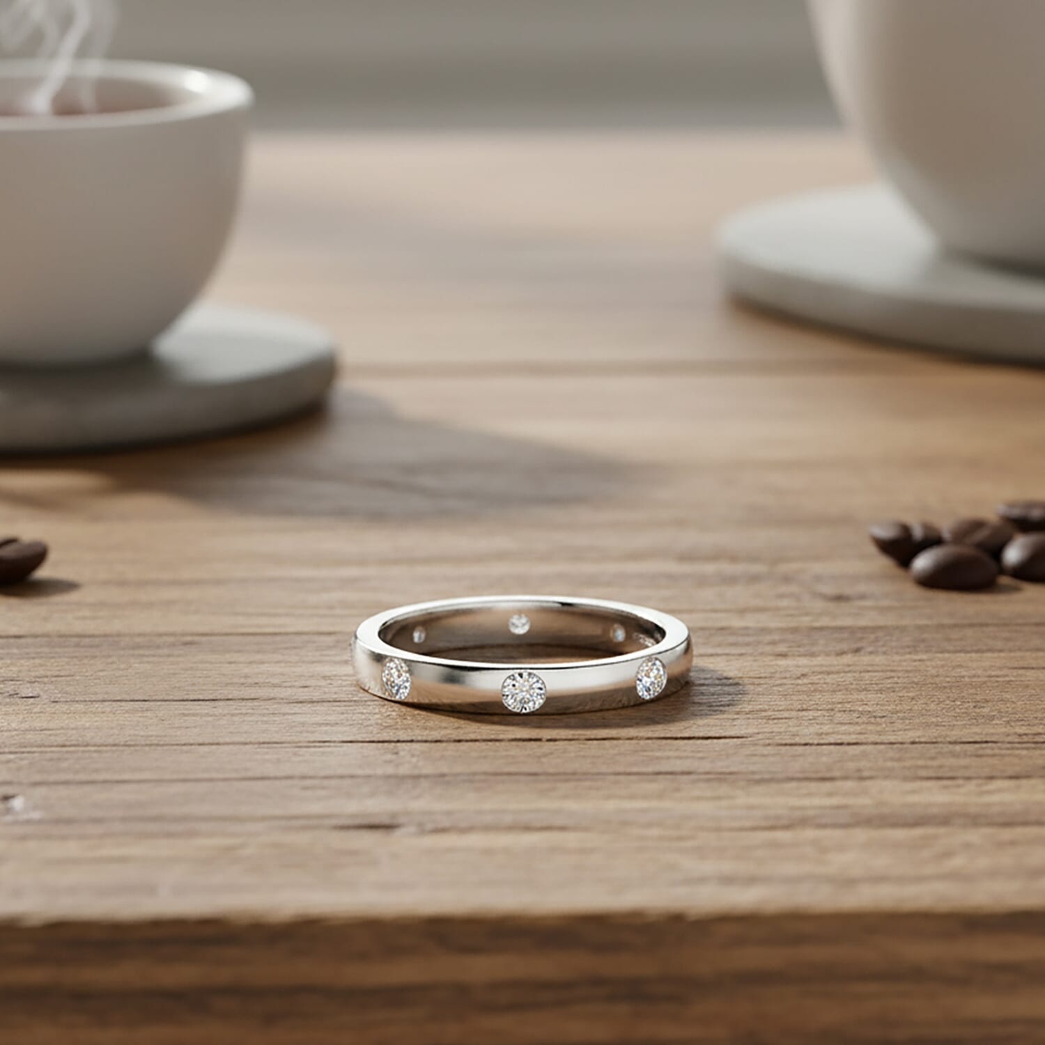 Biggest Mega Black Friday Deal- Rhapsody 950 Platinum IGI Certified White Diamond (VS-EF) Ring 0.50 Ct, Platinum Wt. 6.00 Gms.