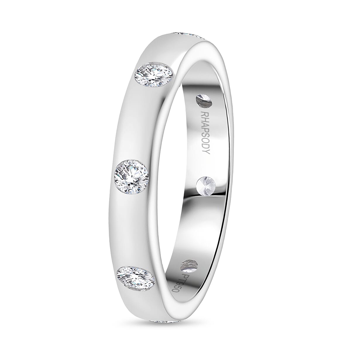 Biggest Mega Black Friday Deal- Rhapsody 950 Platinum IGI Certified White Diamond (VS-EF) Ring 0.50 Ct, Platinum Wt. 6.00 Gms.