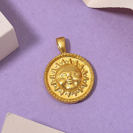 9K Yellow Gold Sun & Moon Pendant